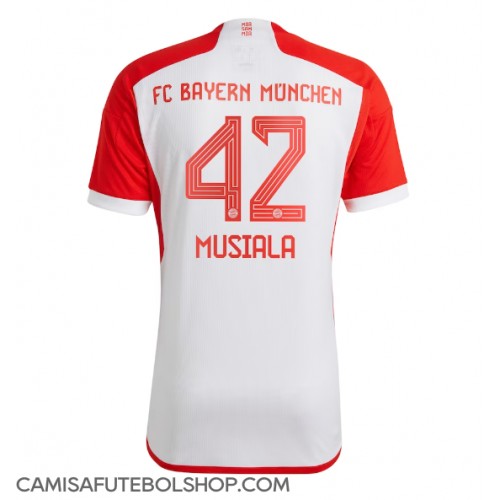 Camisa de time de futebol Bayern Munich Jamal Musiala #42 Replicas 1º Equipamento 2023-24 Manga Curta